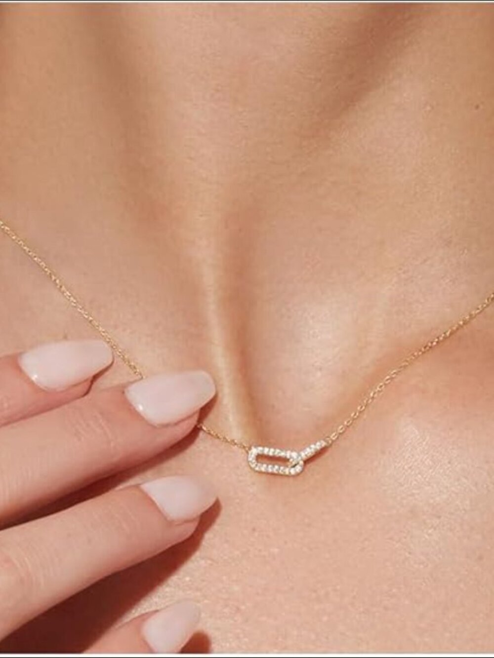14K Yellow Gold Pendant Necklace Dainty Choker Minimalist Jewelry